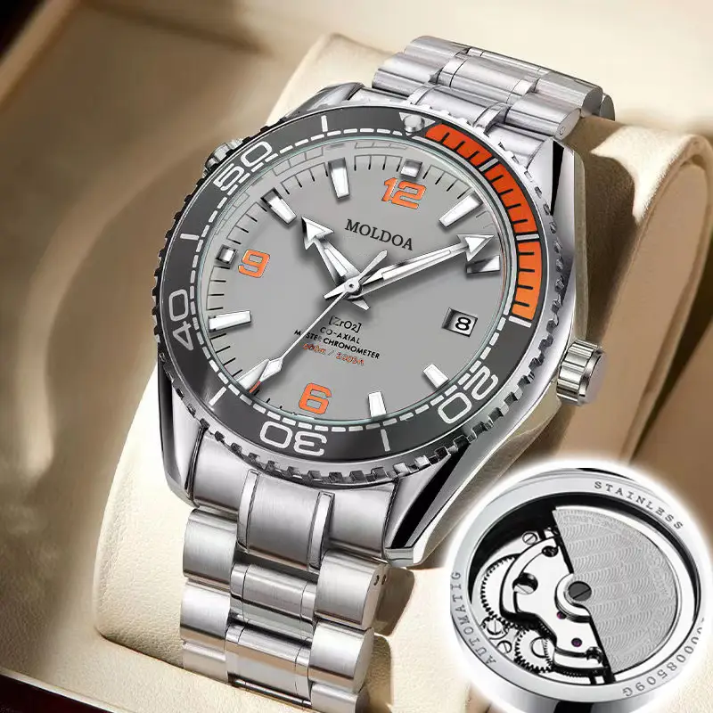 Haima 600 Fully Automatic Fake Mechanical Cut Out Watch Men's Luminous Calendar Waterproof Douyin Kuaishou Dropshipping