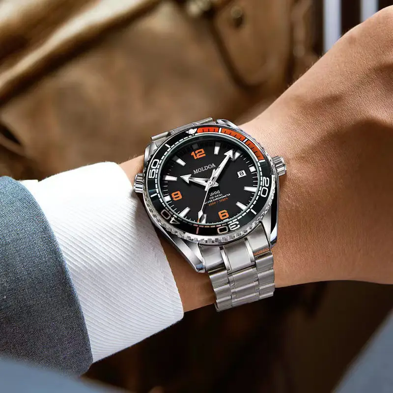 Haima 600 Fully Automatic Fake Mechanical Cut Out Watch Men's Luminous Calendar Waterproof Douyin Kuaishou Dropshipping