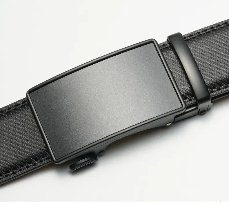 Men's Black Automatic Buckle Leather Belt — feature 23