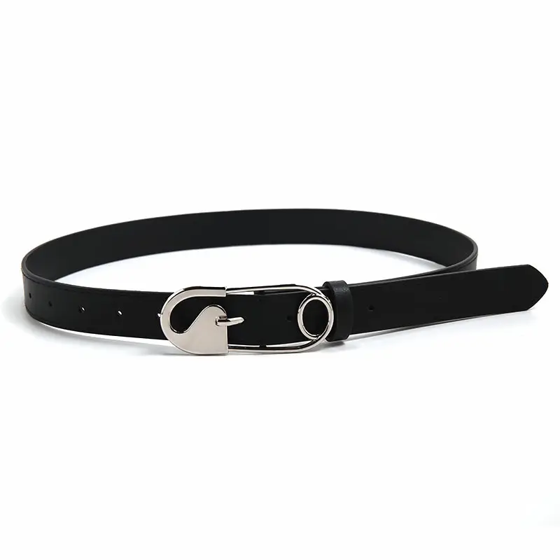 Women's Black Safety Belt Casual Jeans Set - Image 2
