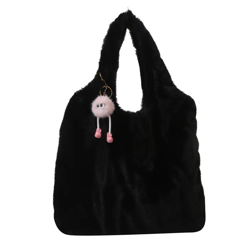 Cute Plush White Women's Shoulder Bag 2023 Winter - Image 13