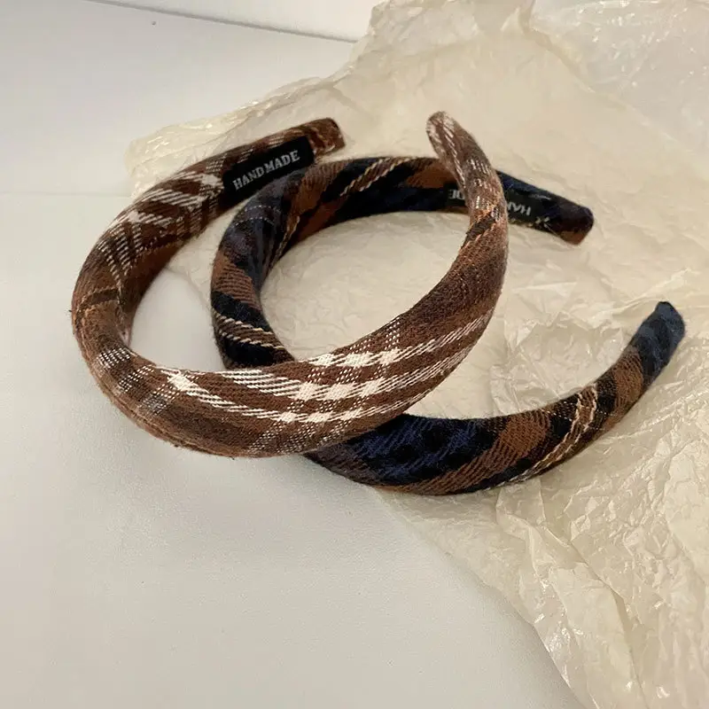 Maillard Plaid Skull Top Headband for Women