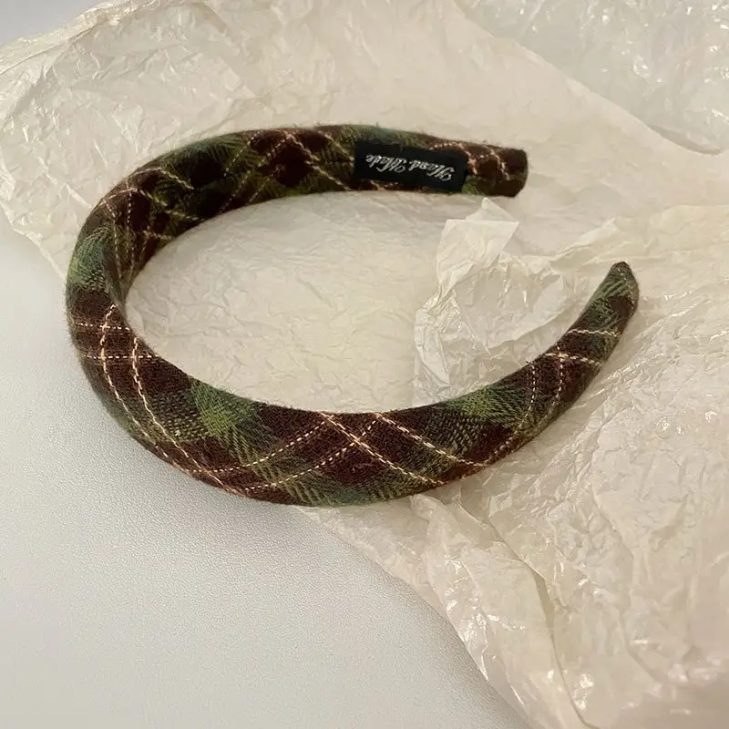 Maillard Plaid Skull Top Headband for Women