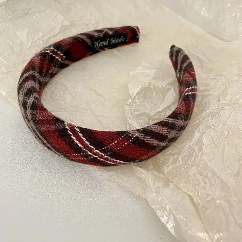 Maillard Plaid Skull Top Headband for Women