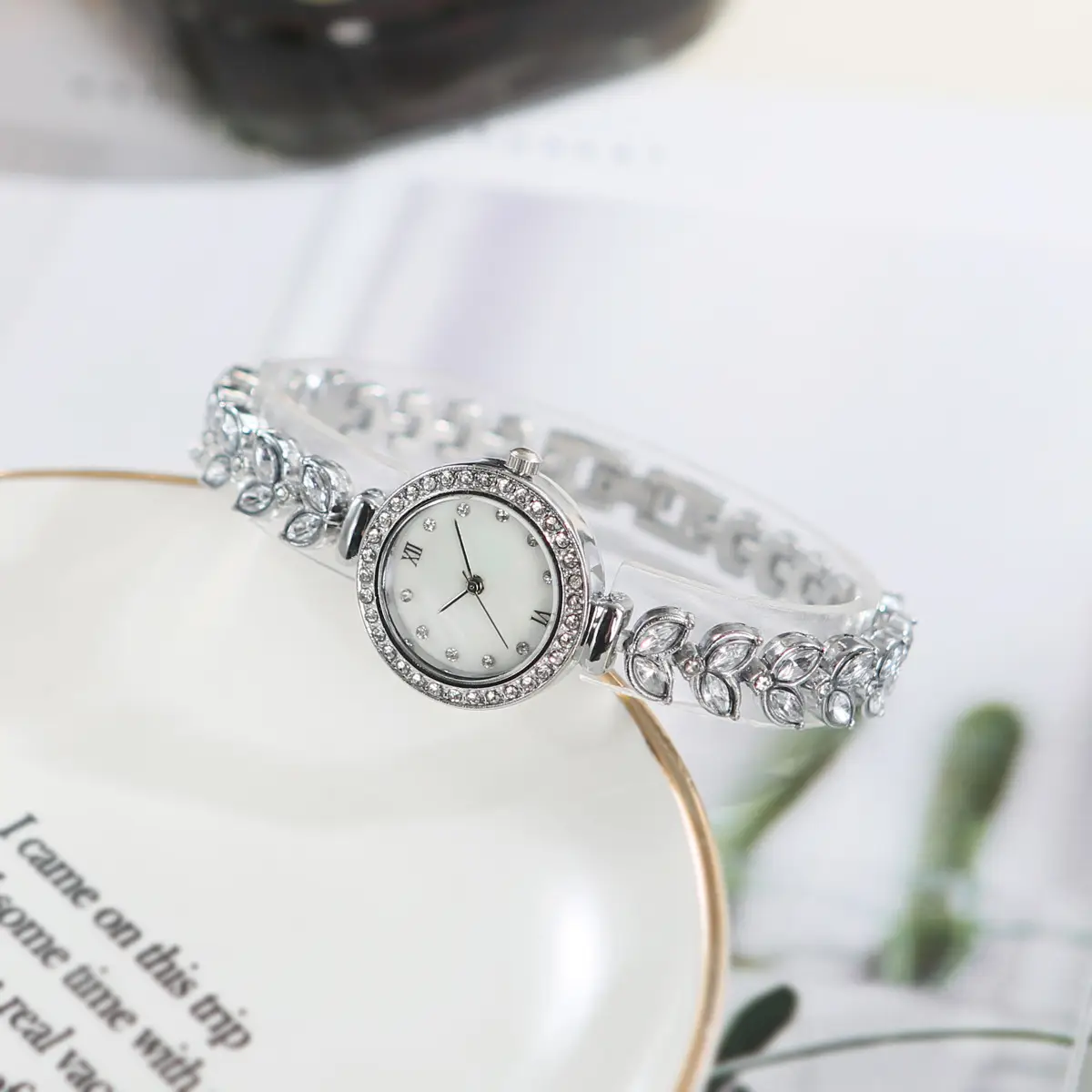 Cross-Border Mermaid Women's Watch Silver Crystal Band — feature 21