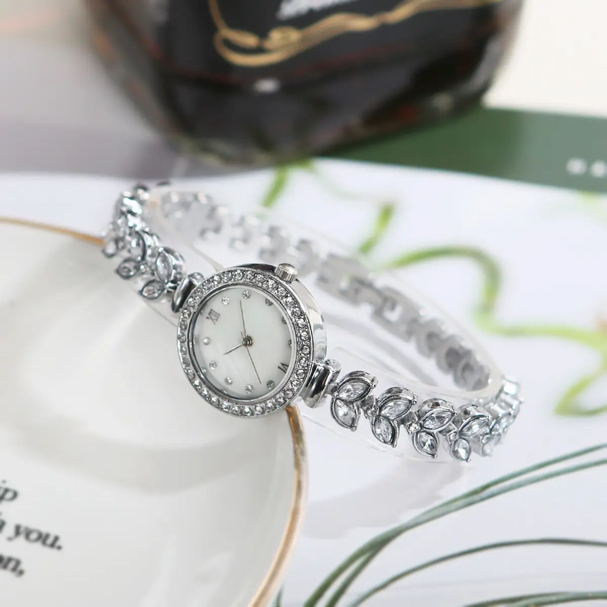 Cross-Border Mermaid Women's Watch Silver Crystal Band — feature 26