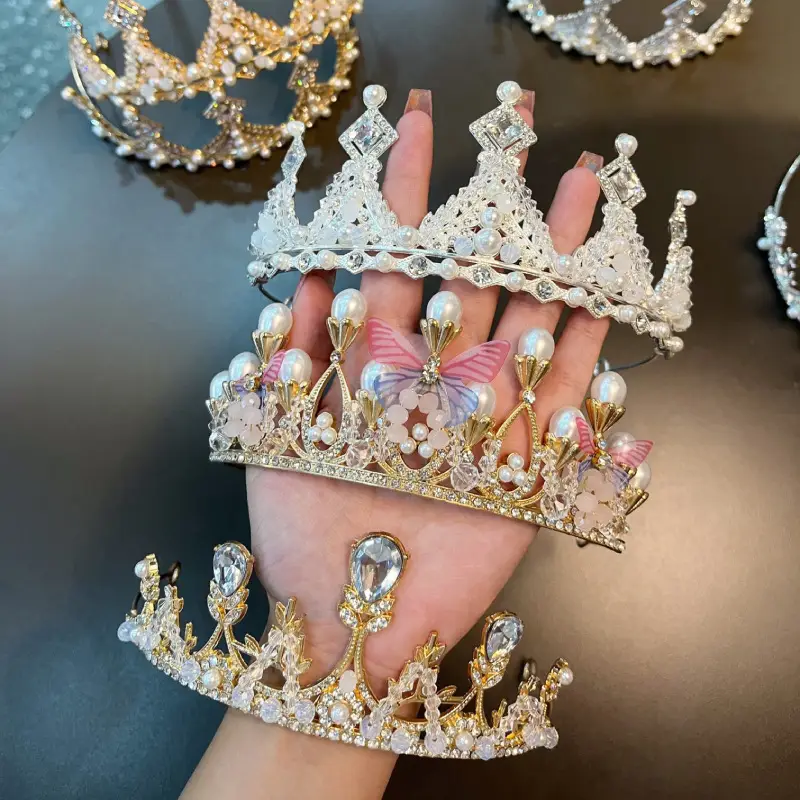Electroplated Rhinestone Princess Crown Headband - Image 13
