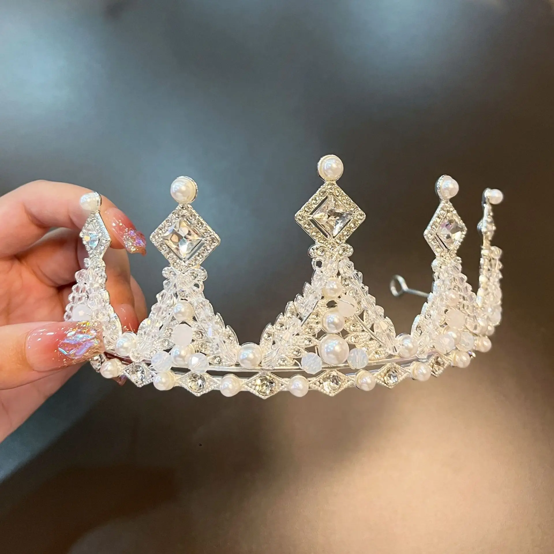 Electroplated Rhinestone Princess Crown Headband - Image 2