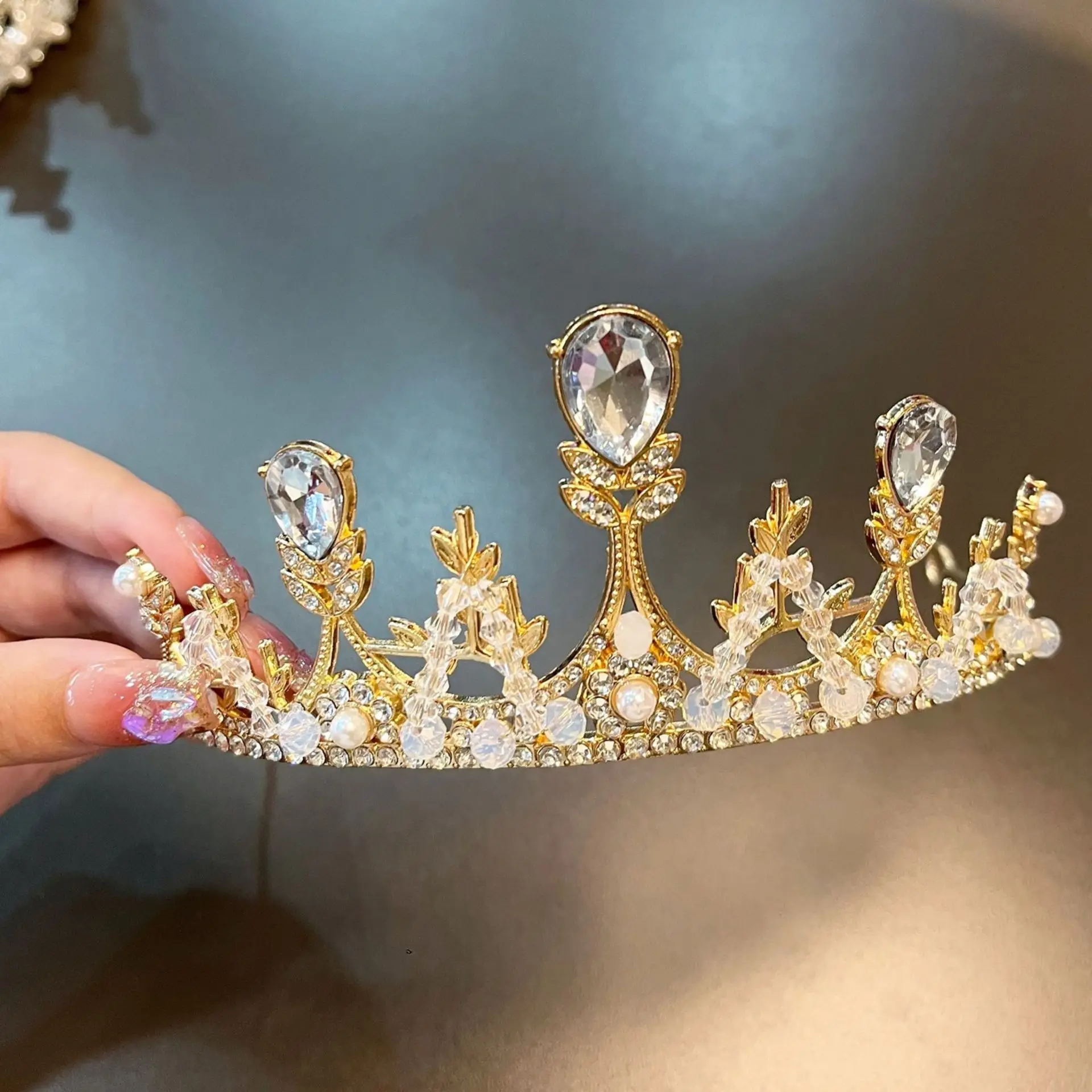 Electroplated Rhinestone Princess Crown Headband - Image 3
