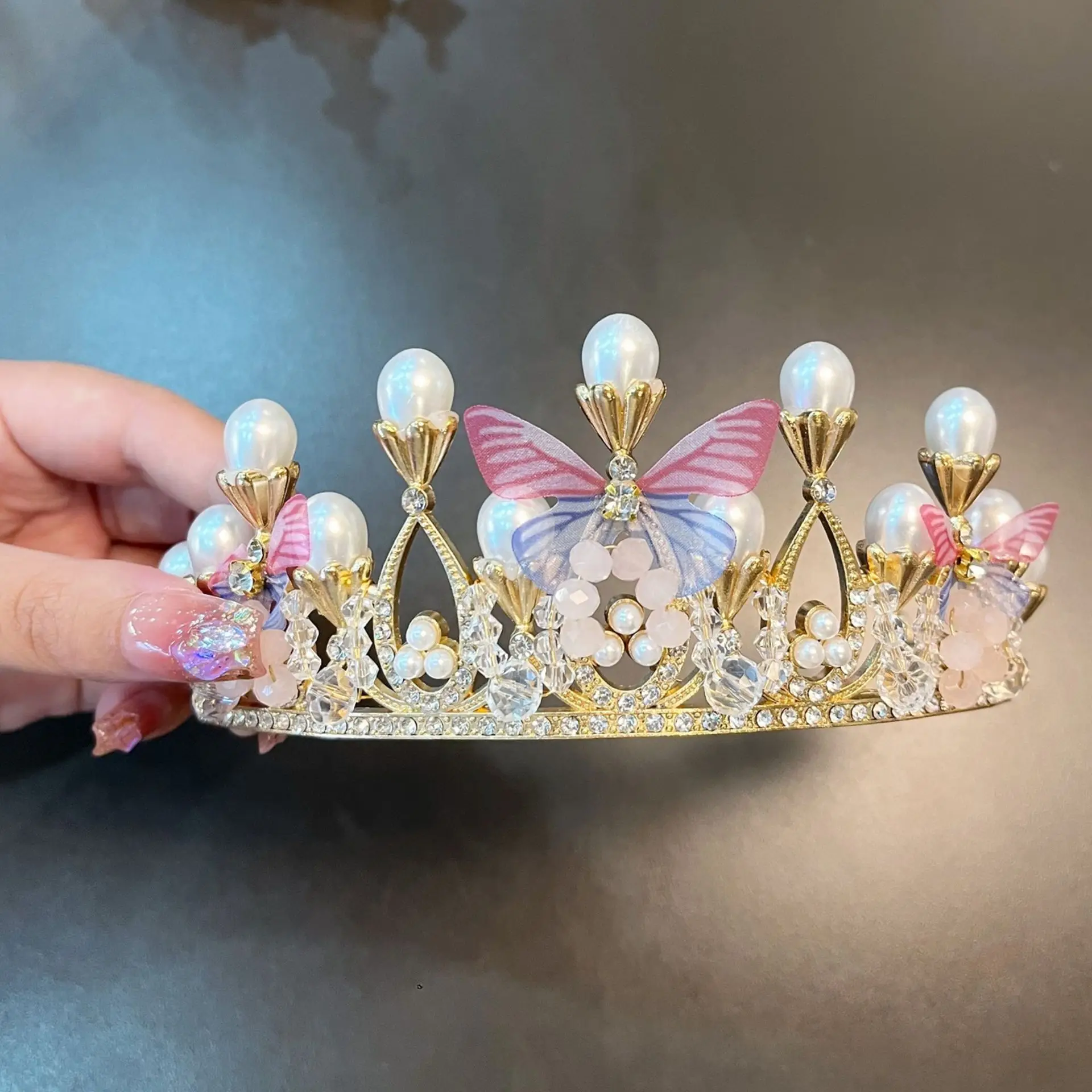 Electroplated Rhinestone Princess Crown Headband - Image 5