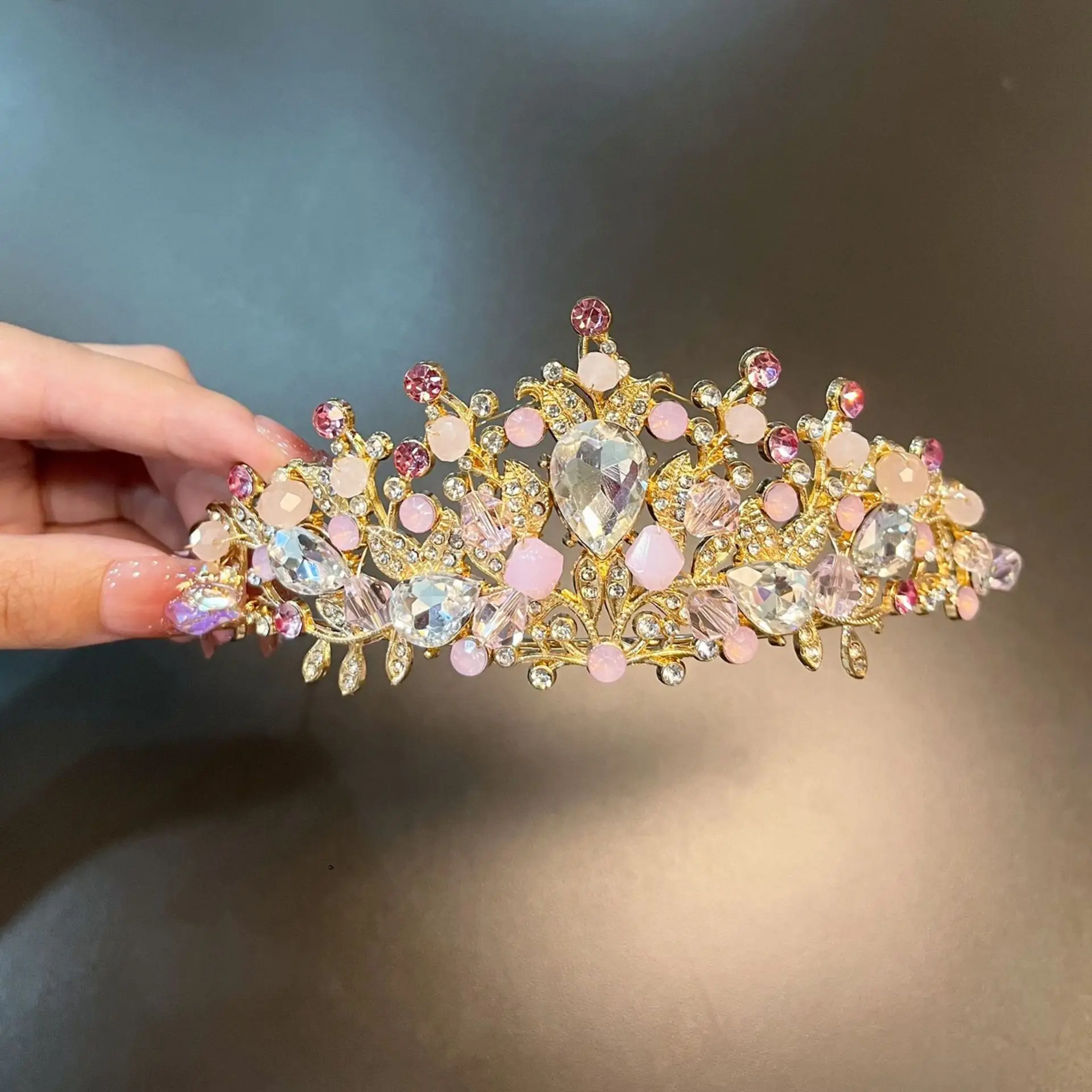 Electroplated Rhinestone Princess Crown Headband - Image 6