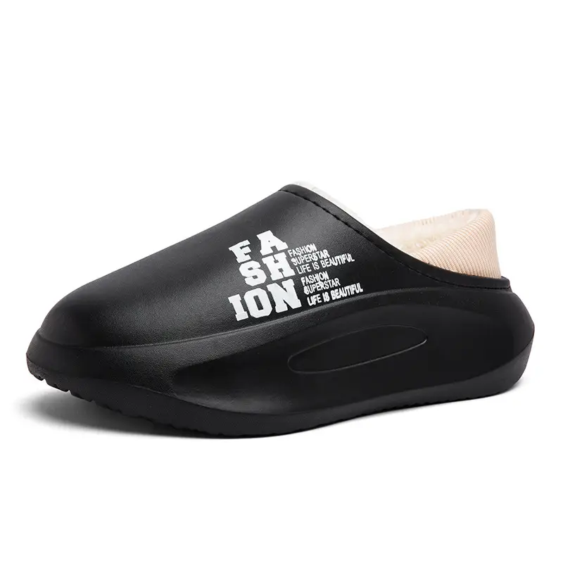 Cotton Slippers Men's Winter Couple's Bag with Thick-soled Warm Waterproof Parent-child Home Maomao Slippers Lazy Shoes - Image 5