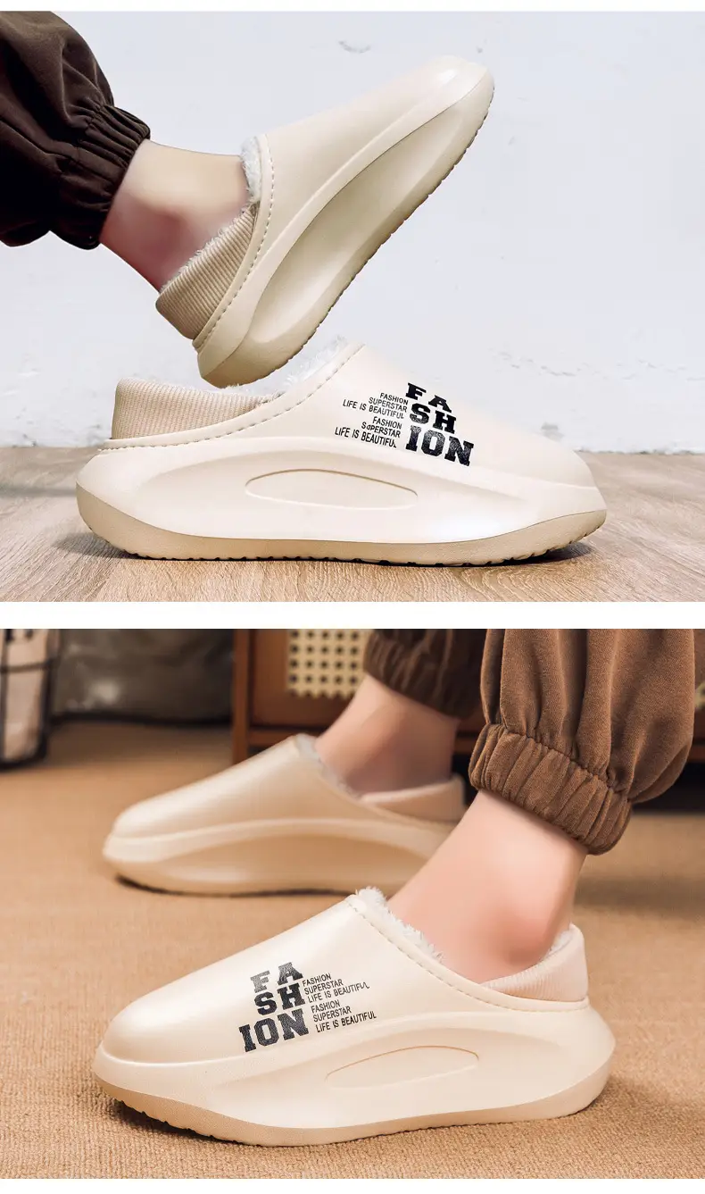 Cotton Slippers Men's Winter Couple's Bag with Thick-soled Warm Waterproof Parent-child Home Maomao Slippers Lazy Shoes — feature 13