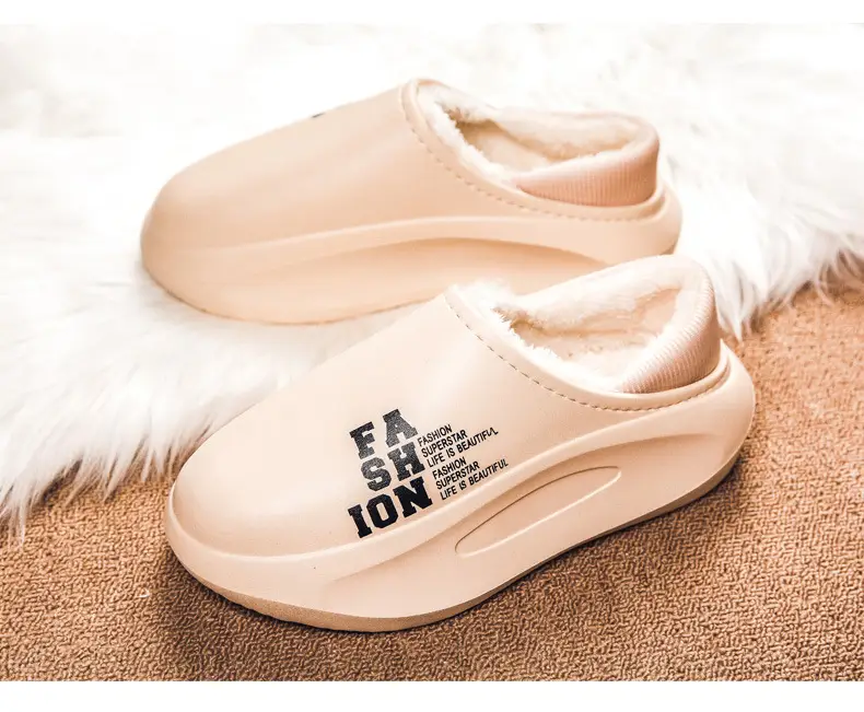 Cotton Slippers Men's Winter Couple's Bag with Thick-soled Warm Waterproof Parent-child Home Maomao Slippers Lazy Shoes — feature 15