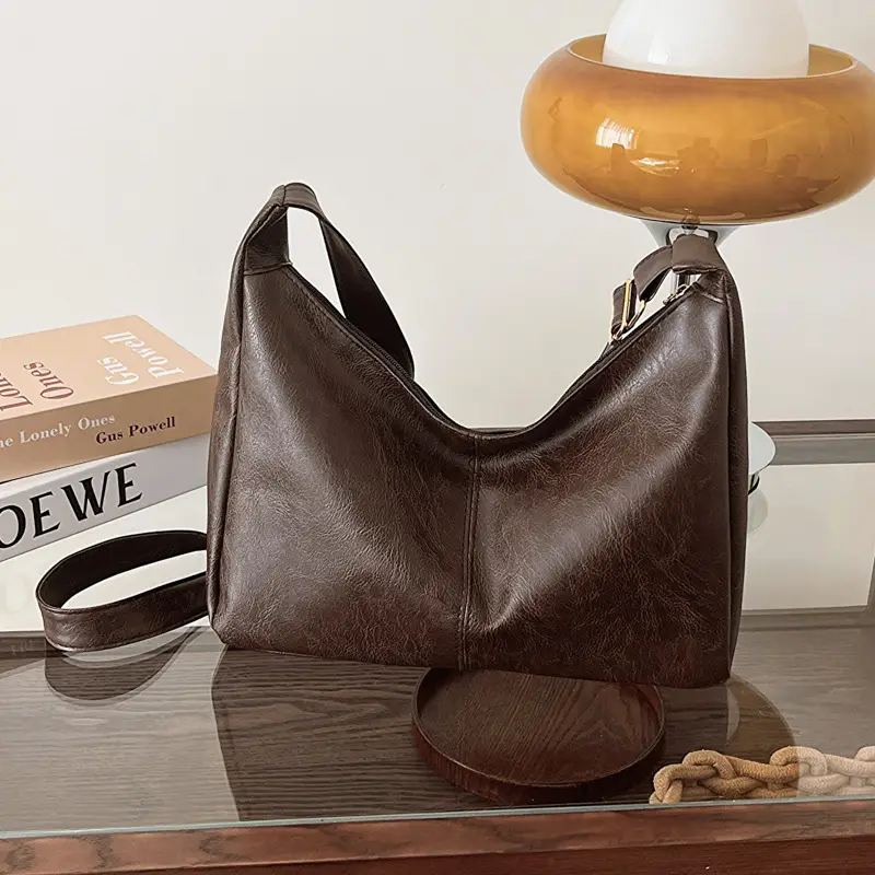 Brown Korean Style Large Cap Bag for Women - Image 5