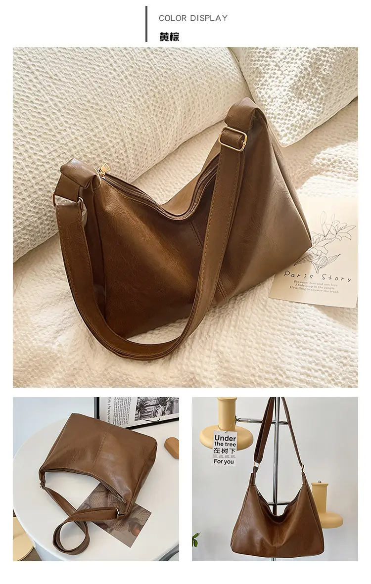 Brown Korean Style Large Cap Bag for Women — feature 22