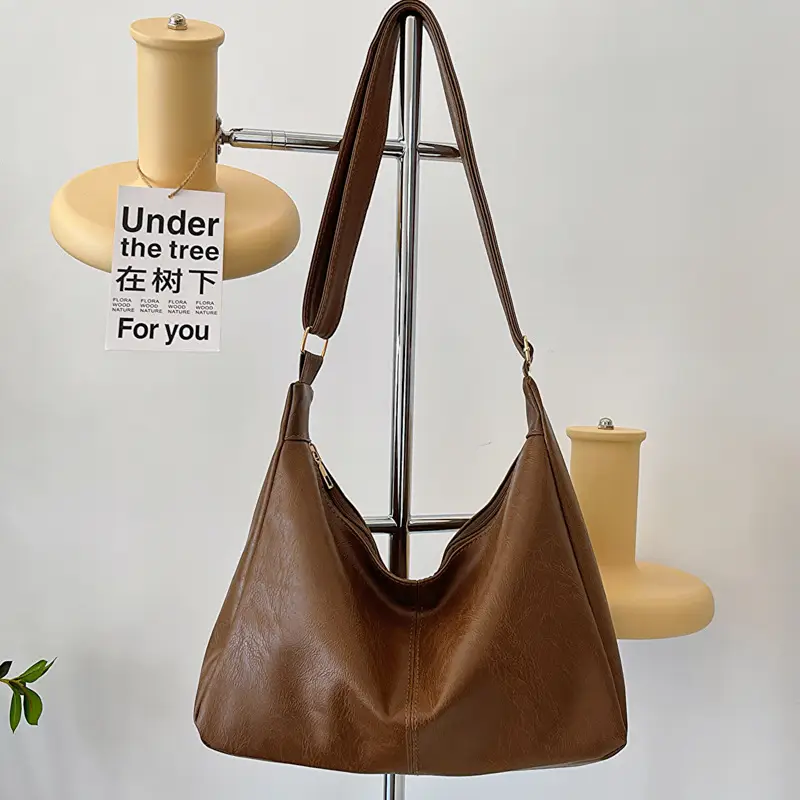Brown Korean Style Large Cap Bag for Women - Image 2
