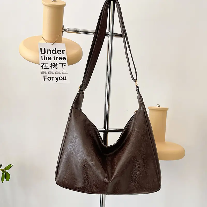 Brown Korean Style Large Cap Bag for Women - Image 3