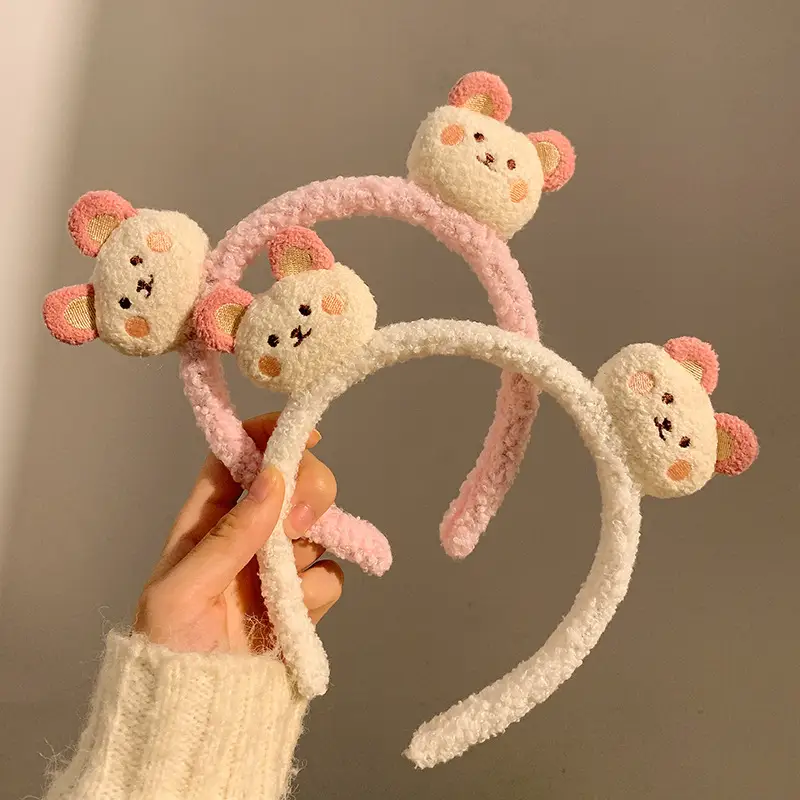 Furry Bear Face Wash Headband for Women - Image 6