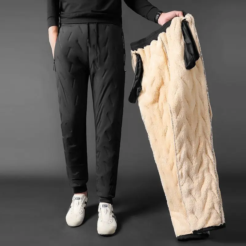 Men's Fleece Lined Winter Pants Black 2 Pcs - Image 4
