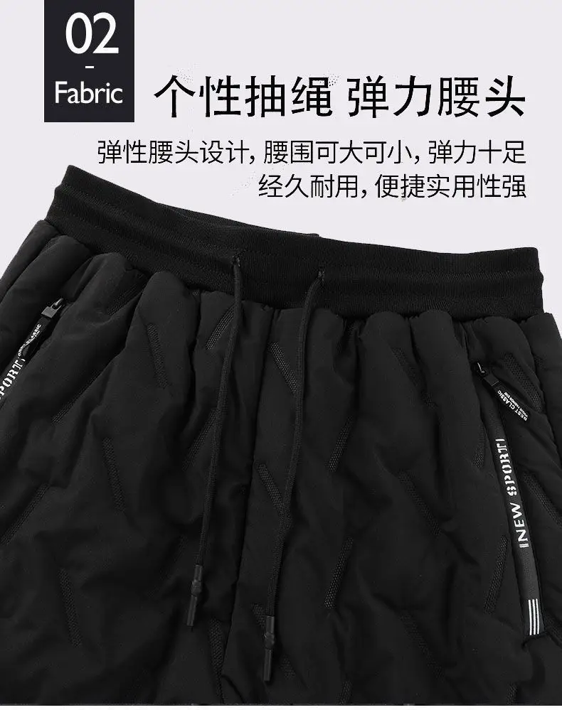 Men's Fleece Lined Winter Pants Black 2 Pcs — feature 20