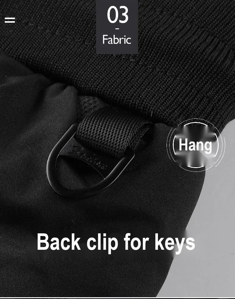 Small loop attached near the waistband.