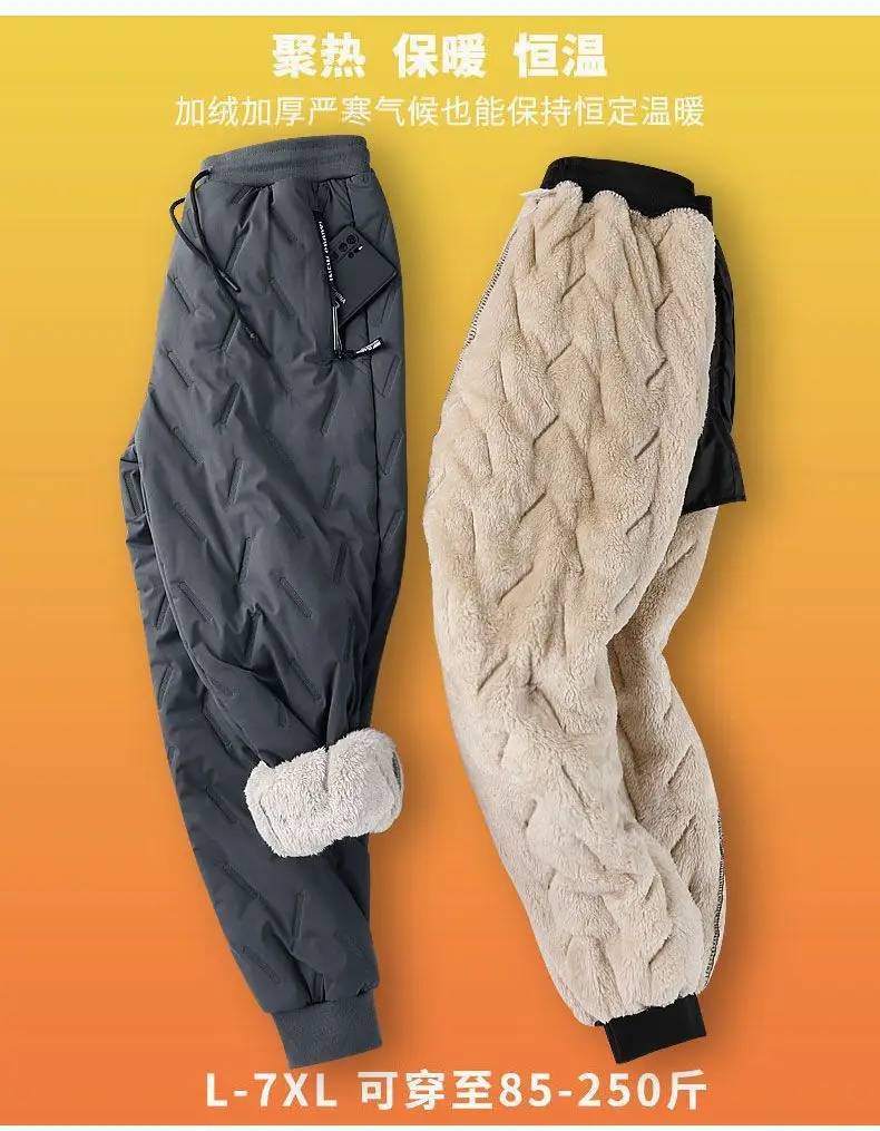 Men's Fleece Lined Winter Pants Black 2 Pcs — feature 5