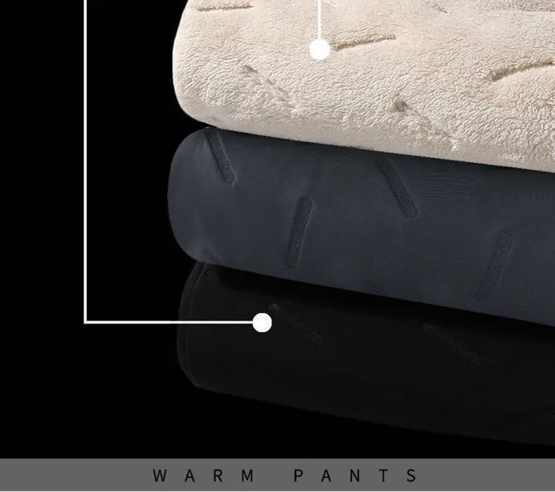 Men's Fleece Lined Winter Pants Black 2 Pcs — feature 7