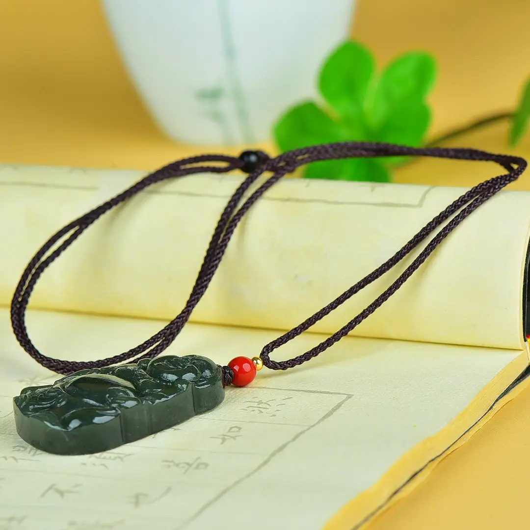 Hetian Jade Buddha Pendant Red Chain - Image 5