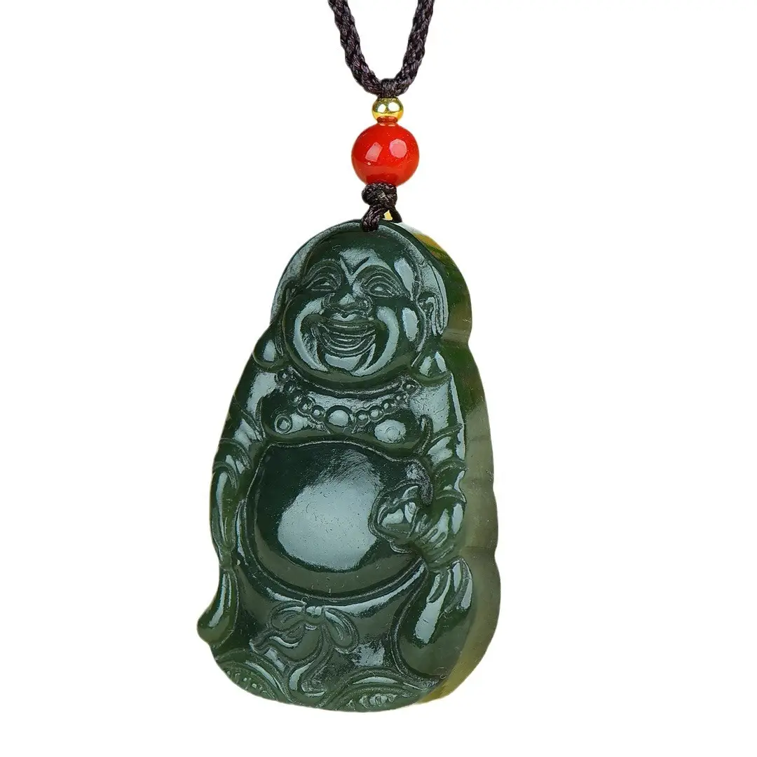 Hetian Jade Buddha Pendant Red Chain - Image 6