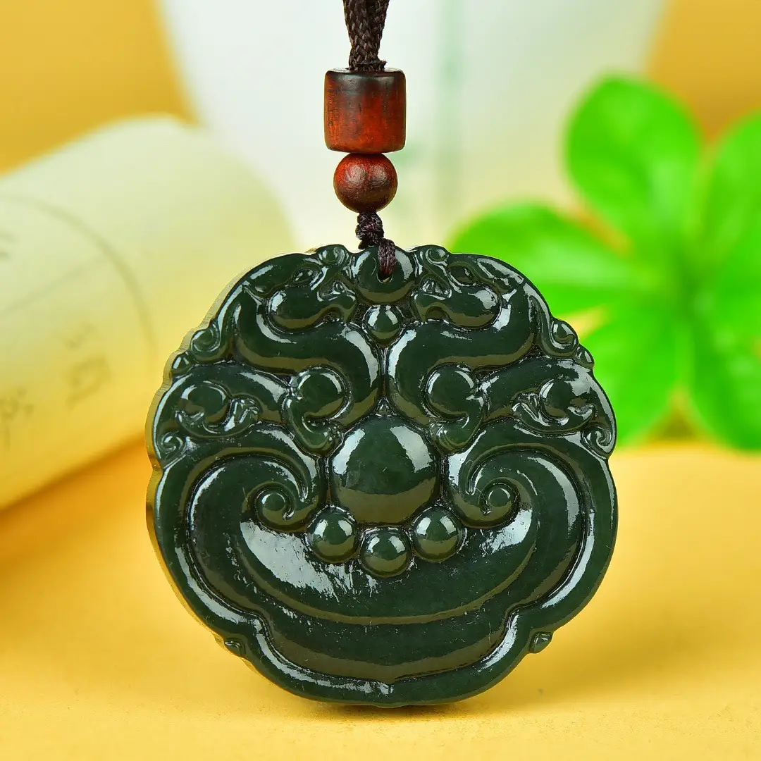 Hetian Jade "Animal Face Lock" Pendant - Image 3