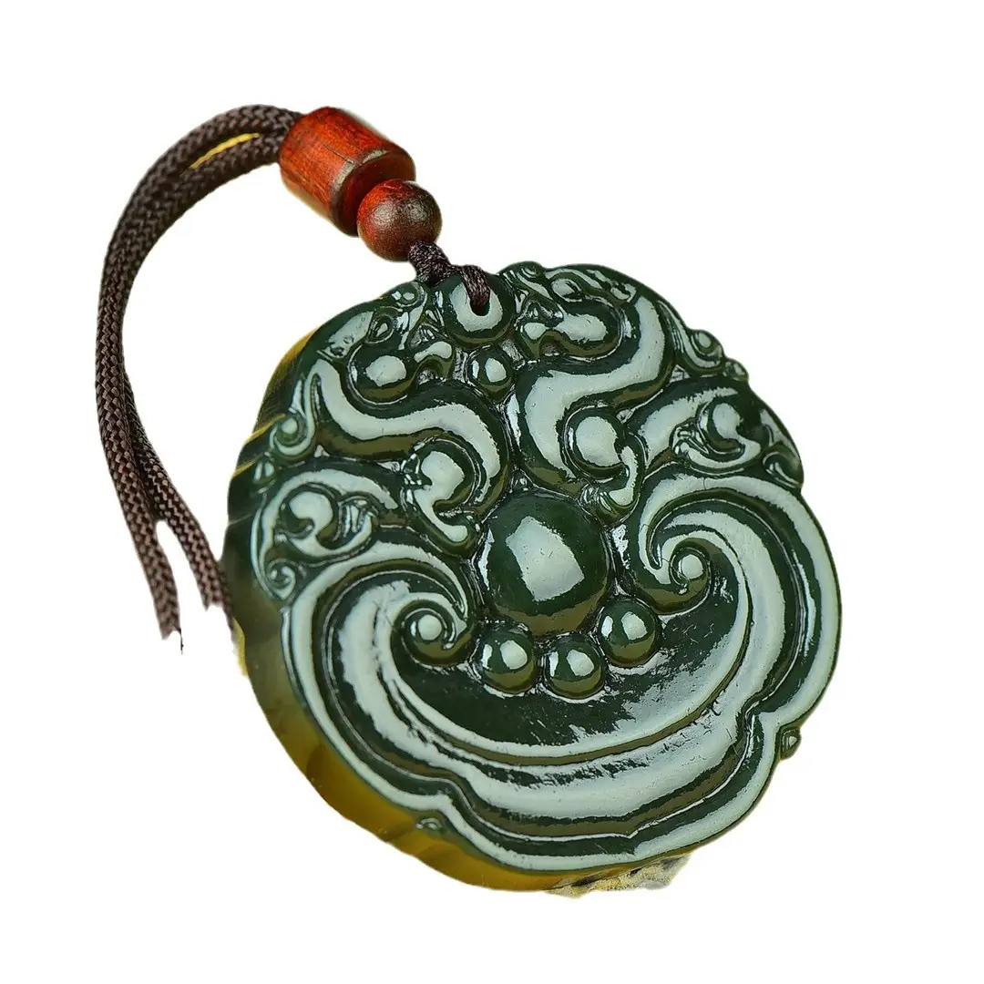 Hetian Jade "Animal Face Lock" Pendant - Image 6