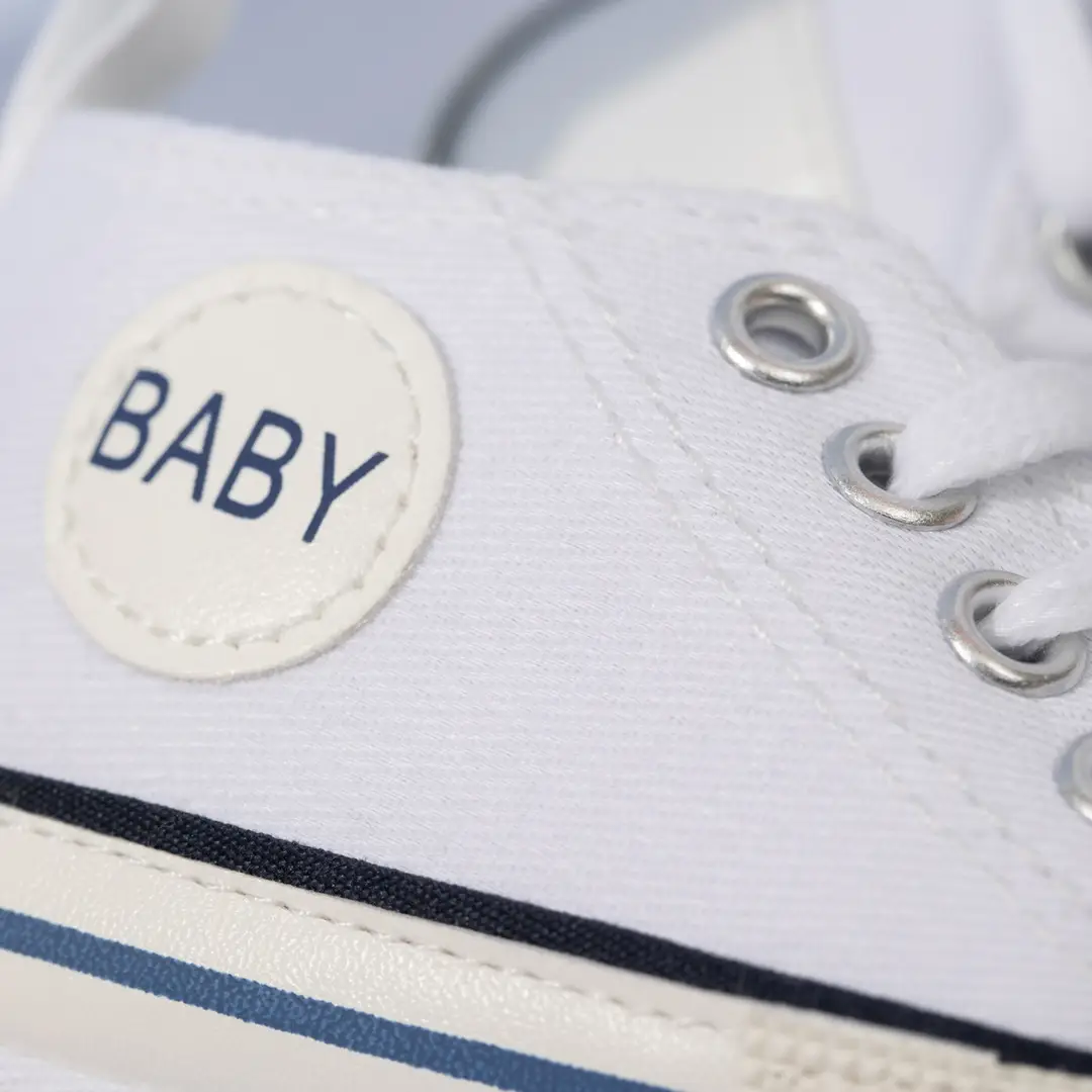 Spring and autumn baby canvas shoes side baby shoes casual non-slip soft bottom toddler shoes baby shoes - Image 3