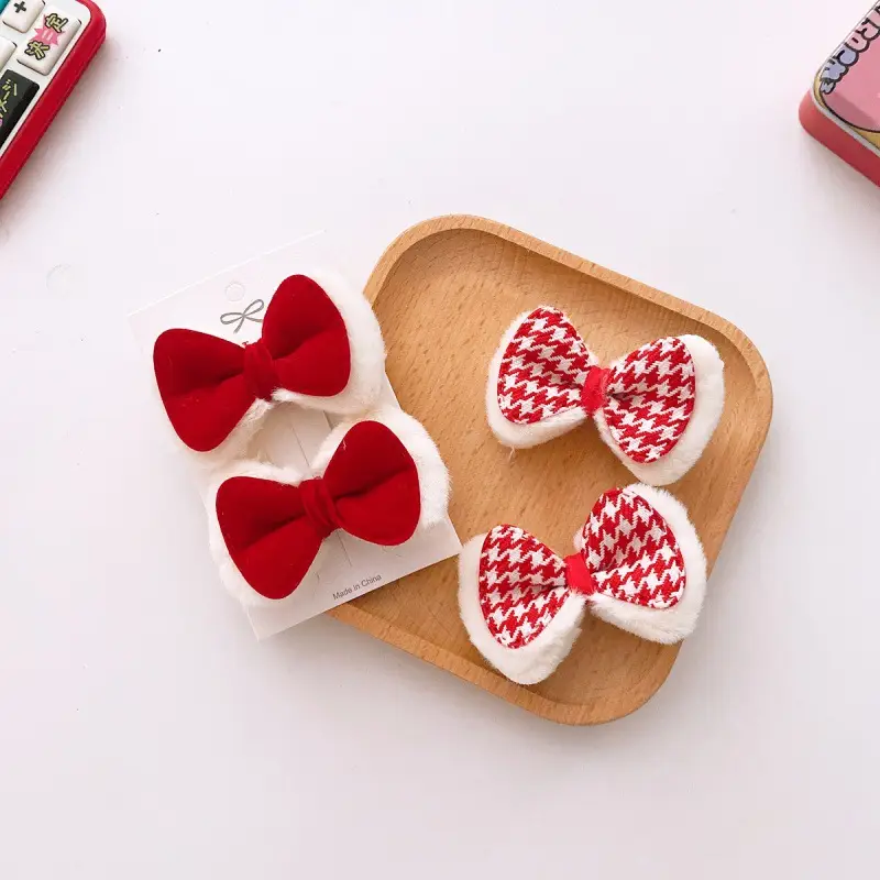 2023 New Bow Hairpins Red Duckbill Korean Style - Image 5