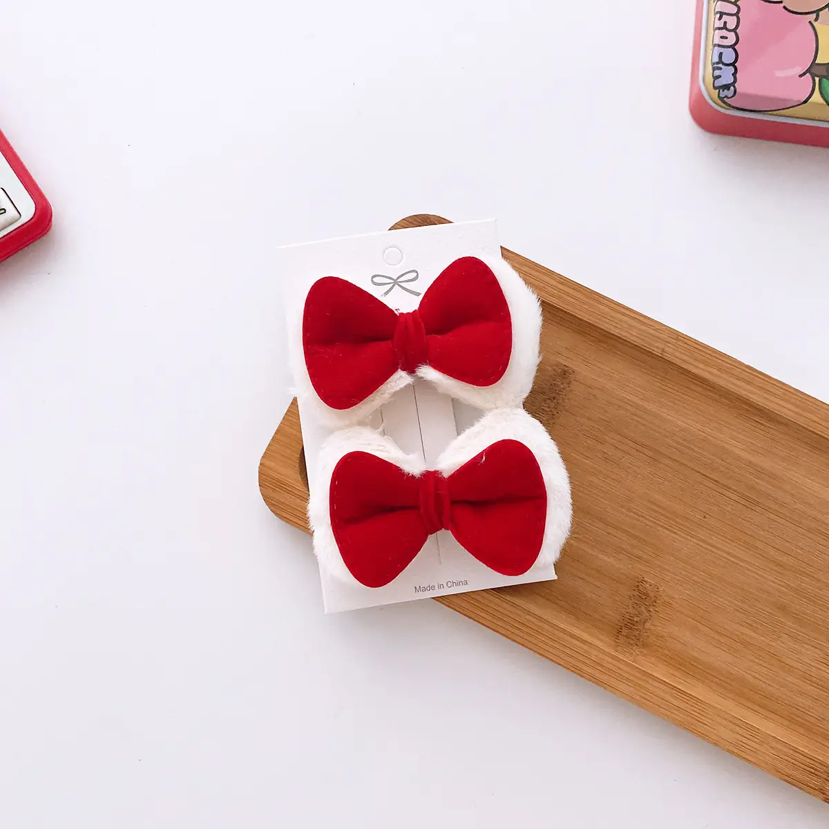 2023 New Bow Hairpins Red Duckbill Korean Style — feature 11