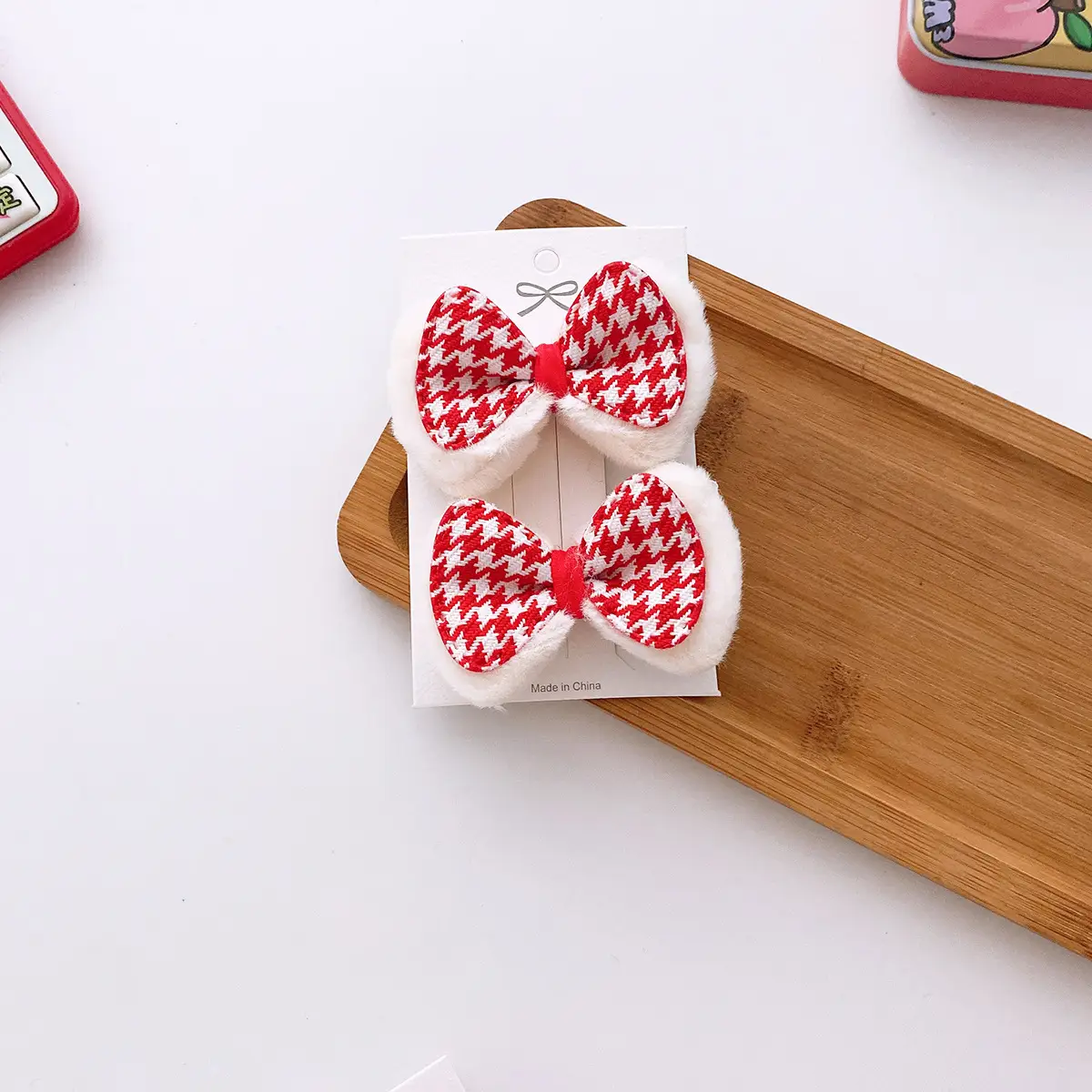 2023 New Bow Hairpins Red Duckbill Korean Style — feature 12