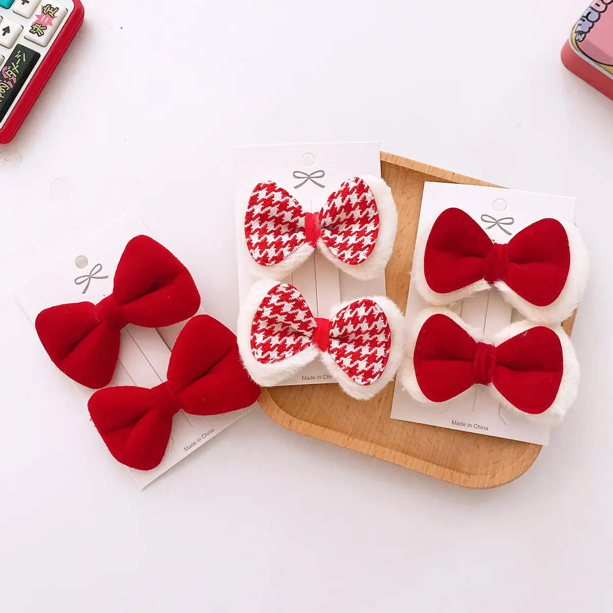 2023 New Bow Hairpins Red Duckbill Korean Style — feature 5