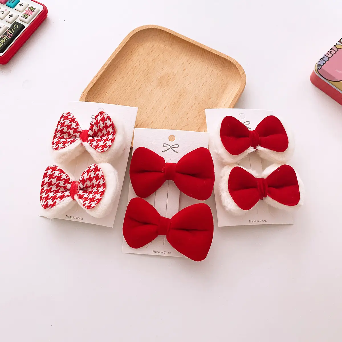 2023 New Bow Hairpins Red Duckbill Korean Style — feature 7
