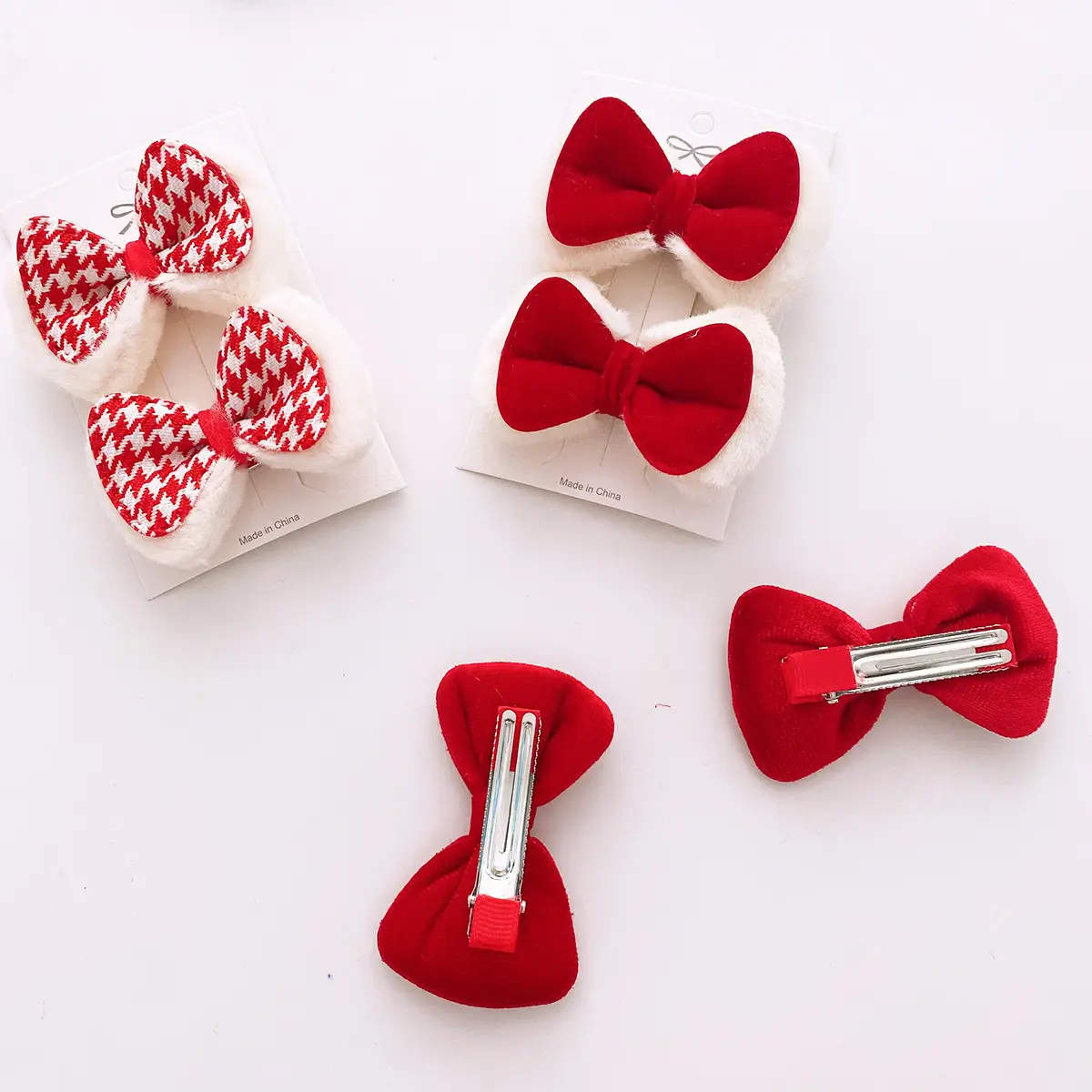 2023 New Bow Hairpins Red Duckbill Korean Style — feature 9