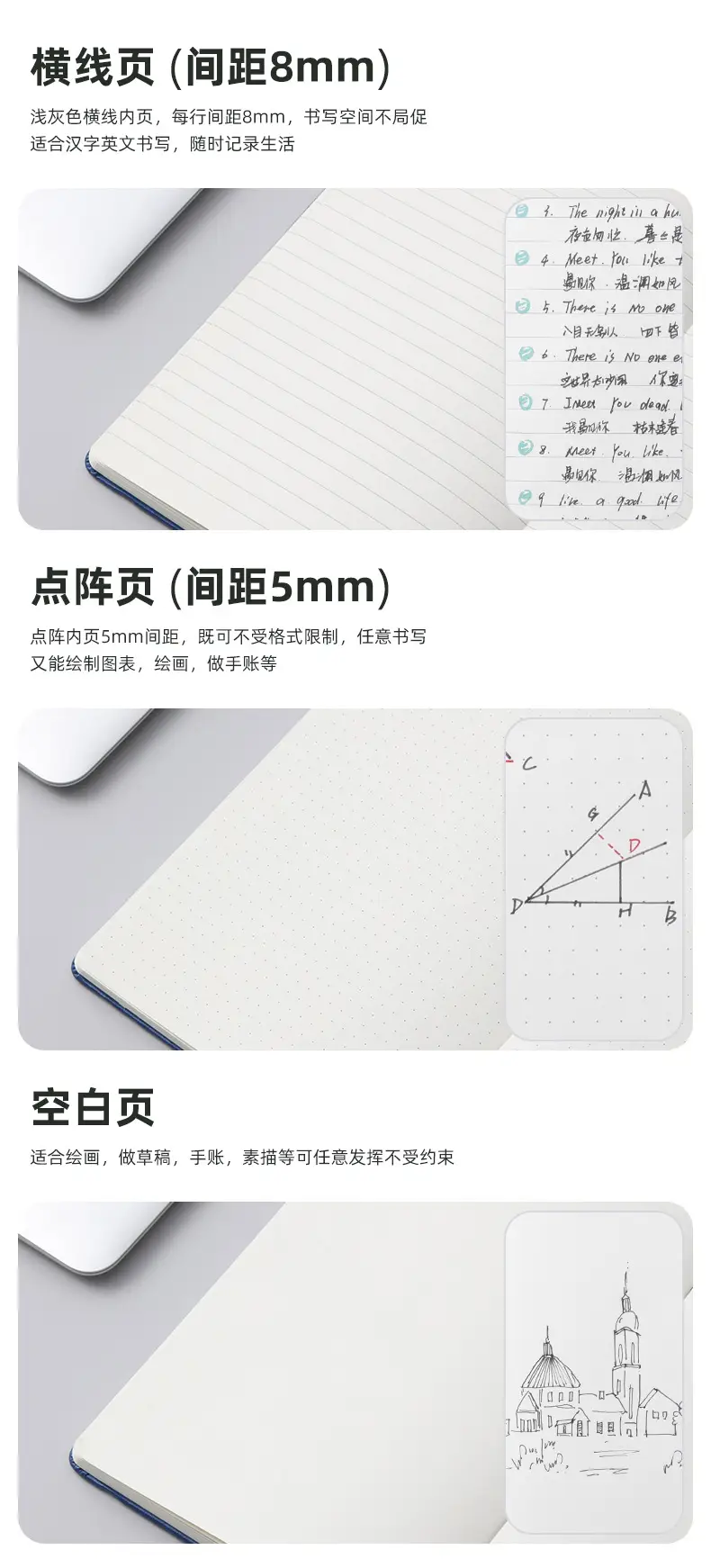 Blue A5 Notebook with Hard Strap & Enterprise Print — feature 10