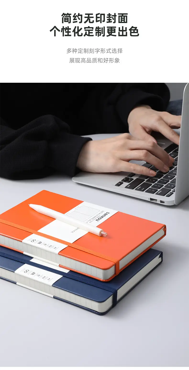 Blue A5 Notebook with Hard Strap & Enterprise Print — feature 11
