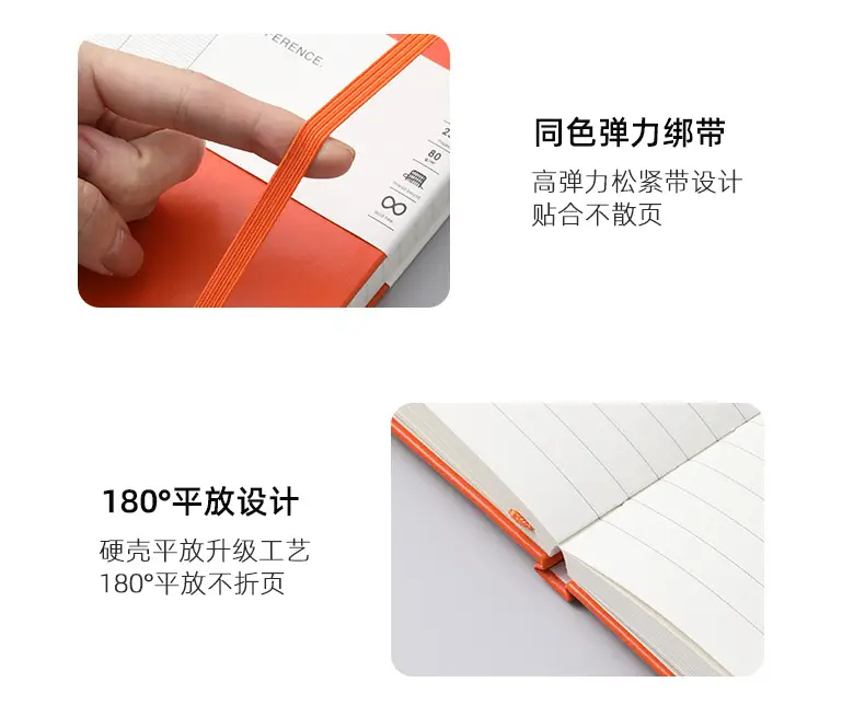 Blue A5 Notebook with Hard Strap & Enterprise Print — feature 18