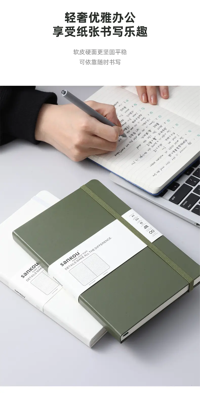 Blue A5 Notebook with Hard Strap & Enterprise Print — feature 8