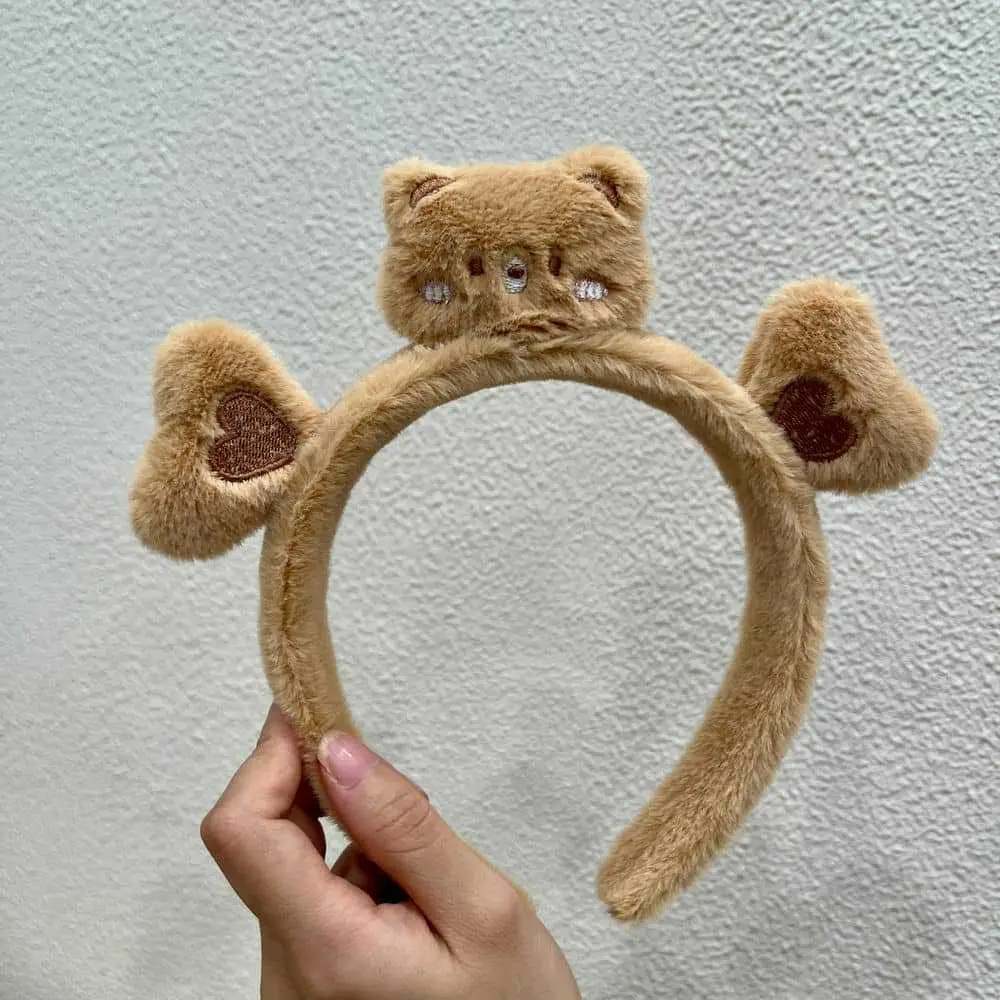 Plush Bear Face Washing Headband for Girls 2023