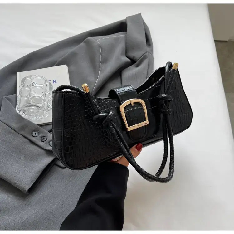 Brown Croc-Textured Shoulder Bag for Women 2023 — feature 35