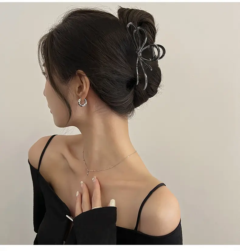 Glossy Silver Butterfly Hair Clips for Updos — feature 1