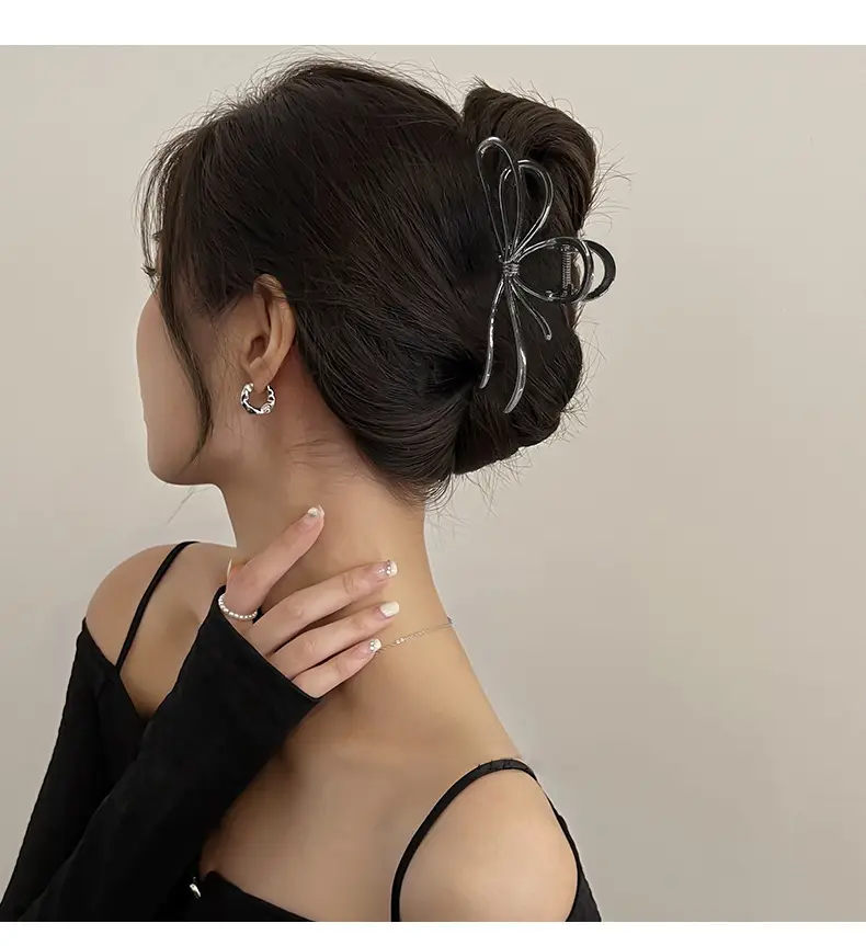 Glossy Silver Butterfly Hair Clips for Updos — feature 3