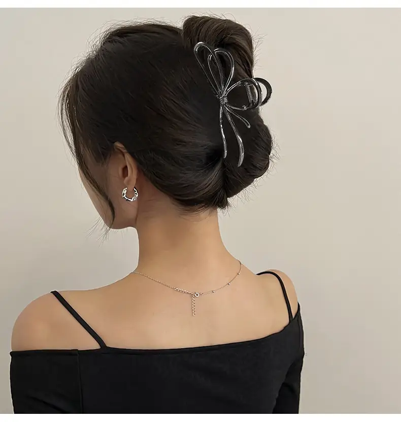 Glossy Silver Butterfly Hair Clips for Updos — feature 4