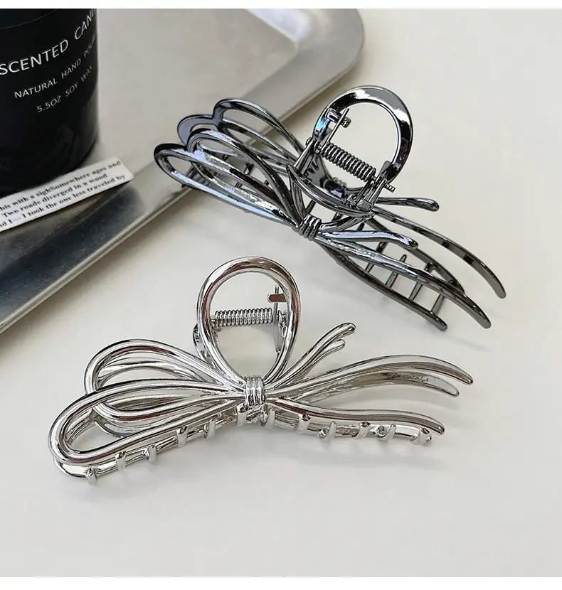 Glossy Silver Butterfly Hair Clips for Updos — feature 6