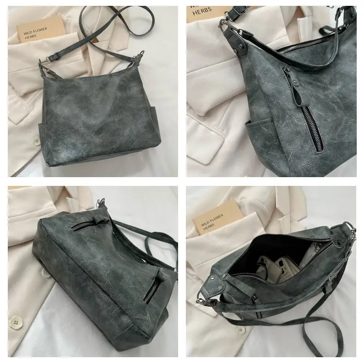 Black Retro Shoulder Bag Women 2023 Winter Tote — feature 7